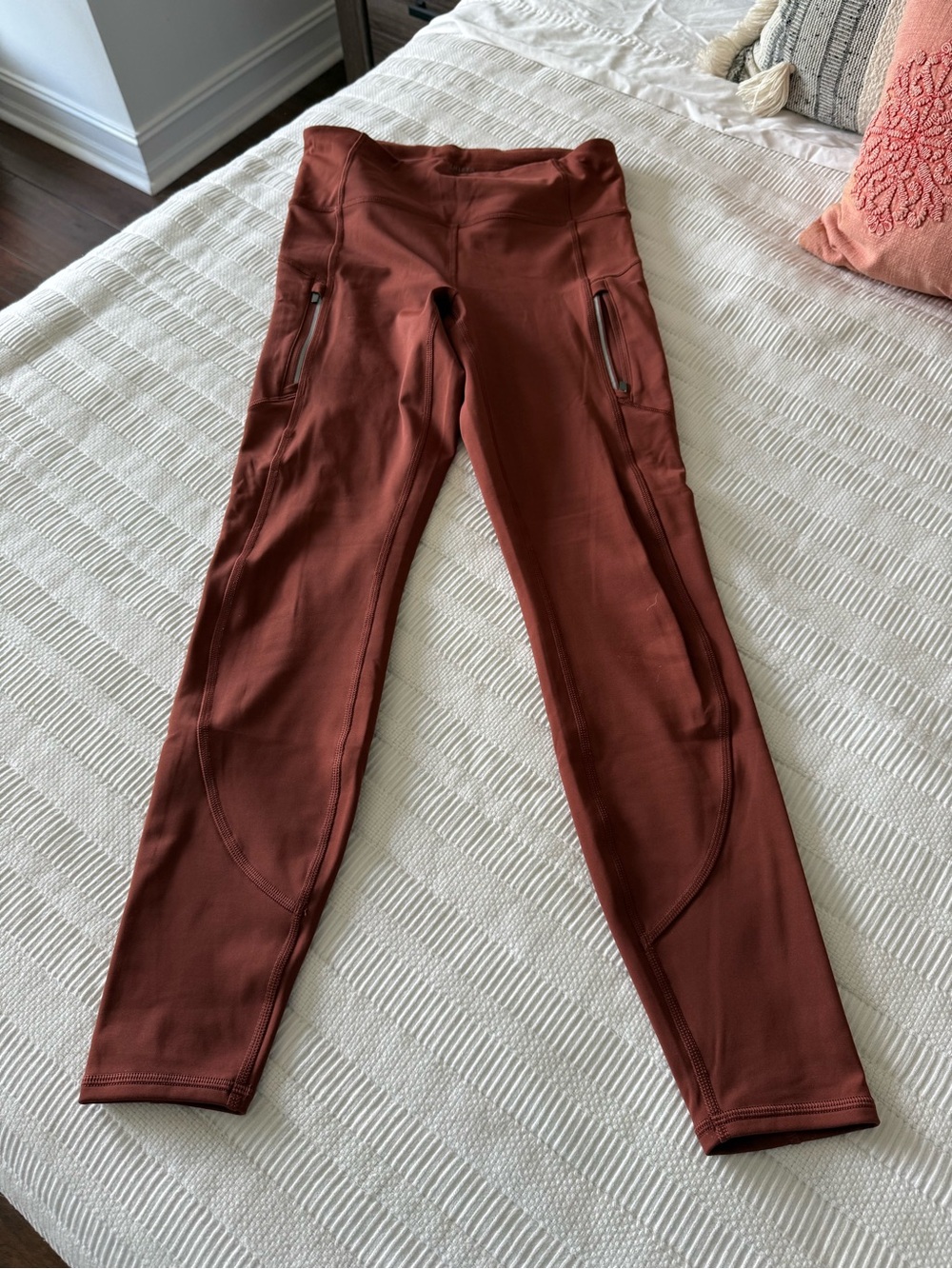 Athleta Rust Orange Rainier Tight Leggings